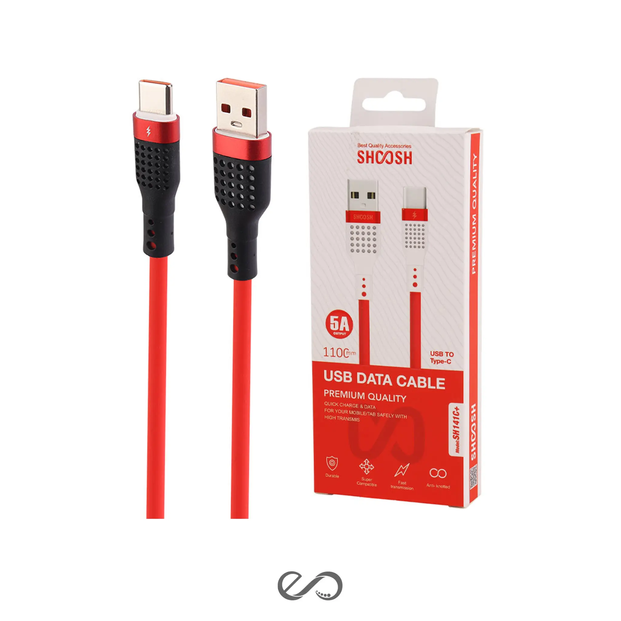 کابل شارژ تایپ سی شوش مدل  SH-141C طول 1.1 متر