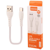 کابل کوتاه تایپ سی فست شارژ 6 آمپر شوش SH-601C طول 25 سانتی متر