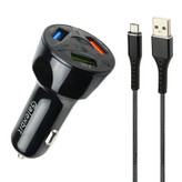 شارژر فندکی فست شارژ Galexbit GCH23 2.4A QC3.0 + کابل میکرو یو اس بی