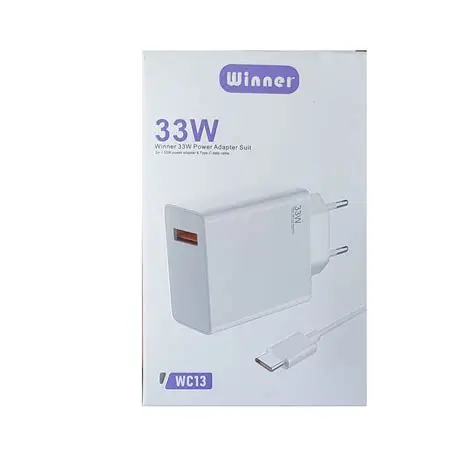 شارژر دیواری 33 وات وینر مدل WC13 به همراه کابل USB-C
