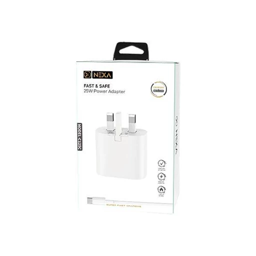 شارژر دیواری Nexa 25W PD مدل C125C همراه با کابل تایپ سی