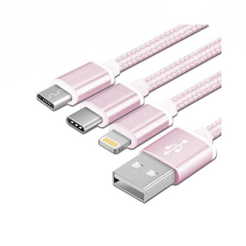 کابل شارژ USB به لایتنینگ ، MICRO-USB و Type-C ایکس انرژی مدل X303 طول 1 متر