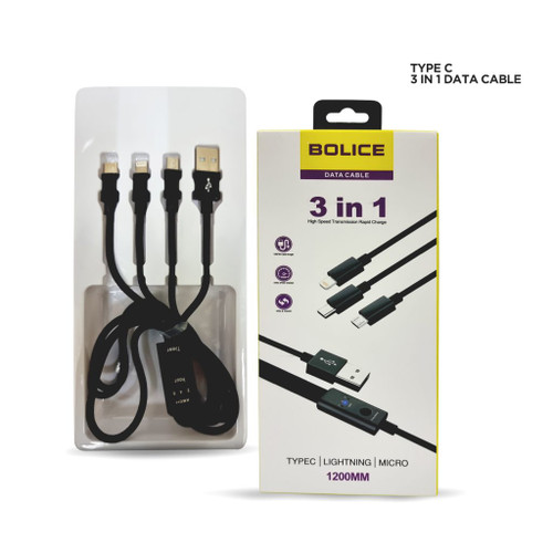 کابل شارژ و انتقال اطلاعات ۳ در ۱ 3in1 Data Cable BO-J18 Bolice